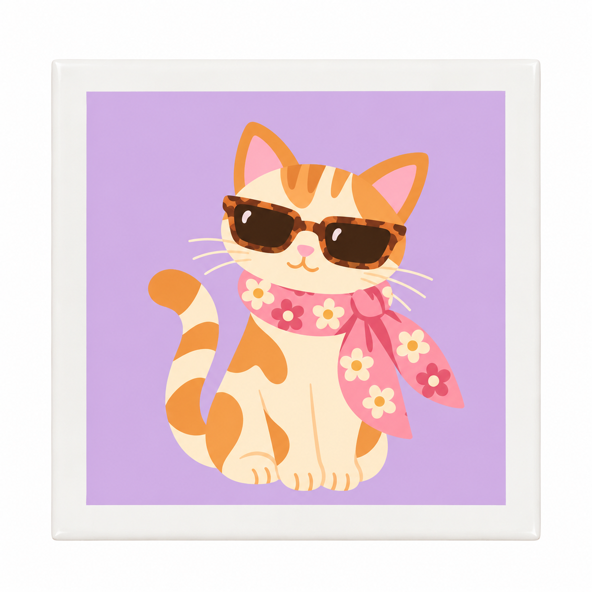 Tegel | Poes met zonnebril