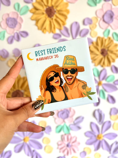 Cartoon tegeltje met eigen foto | Persoonlijk cadeau