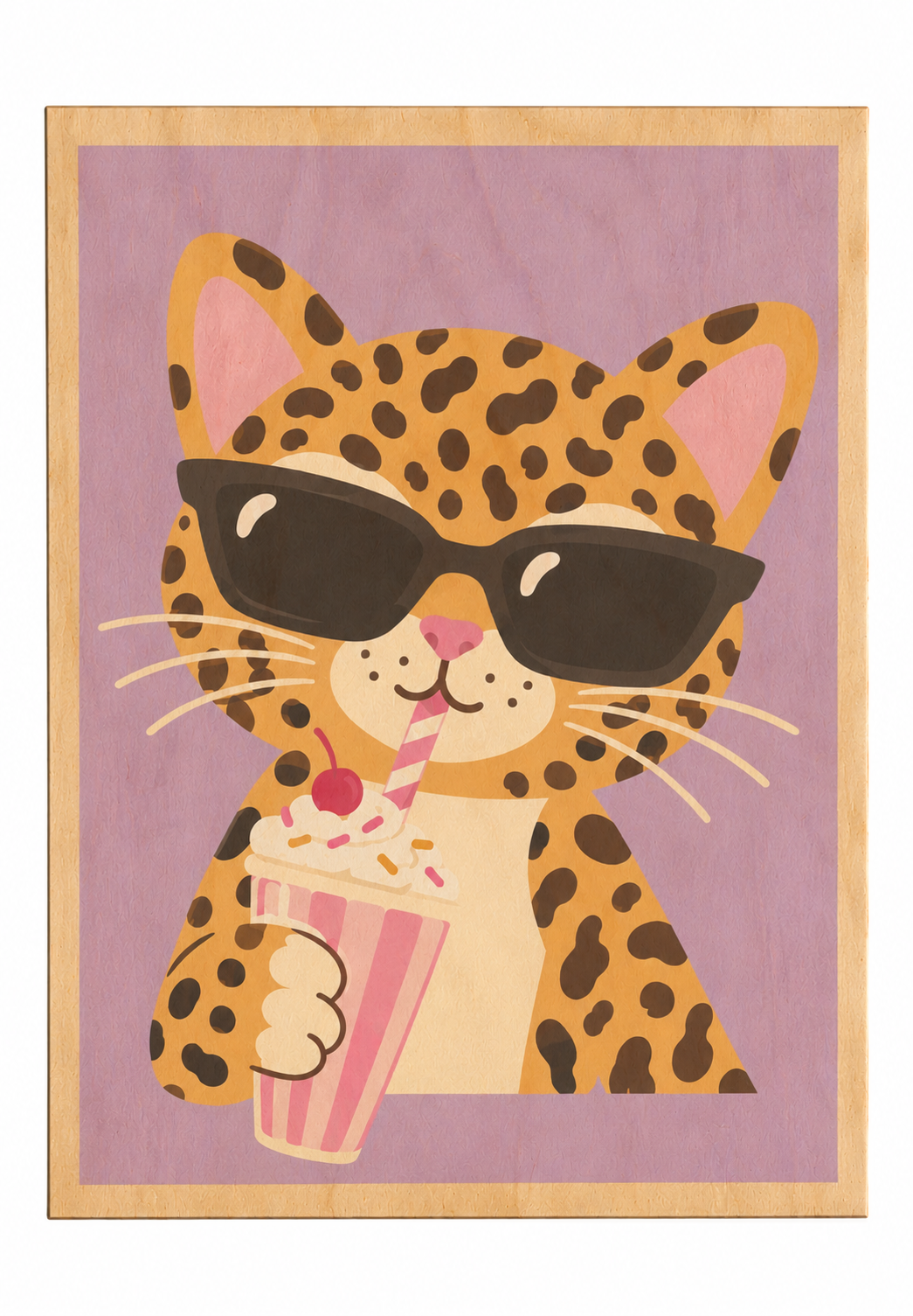 Leopard | Wanddecoratie op hout
