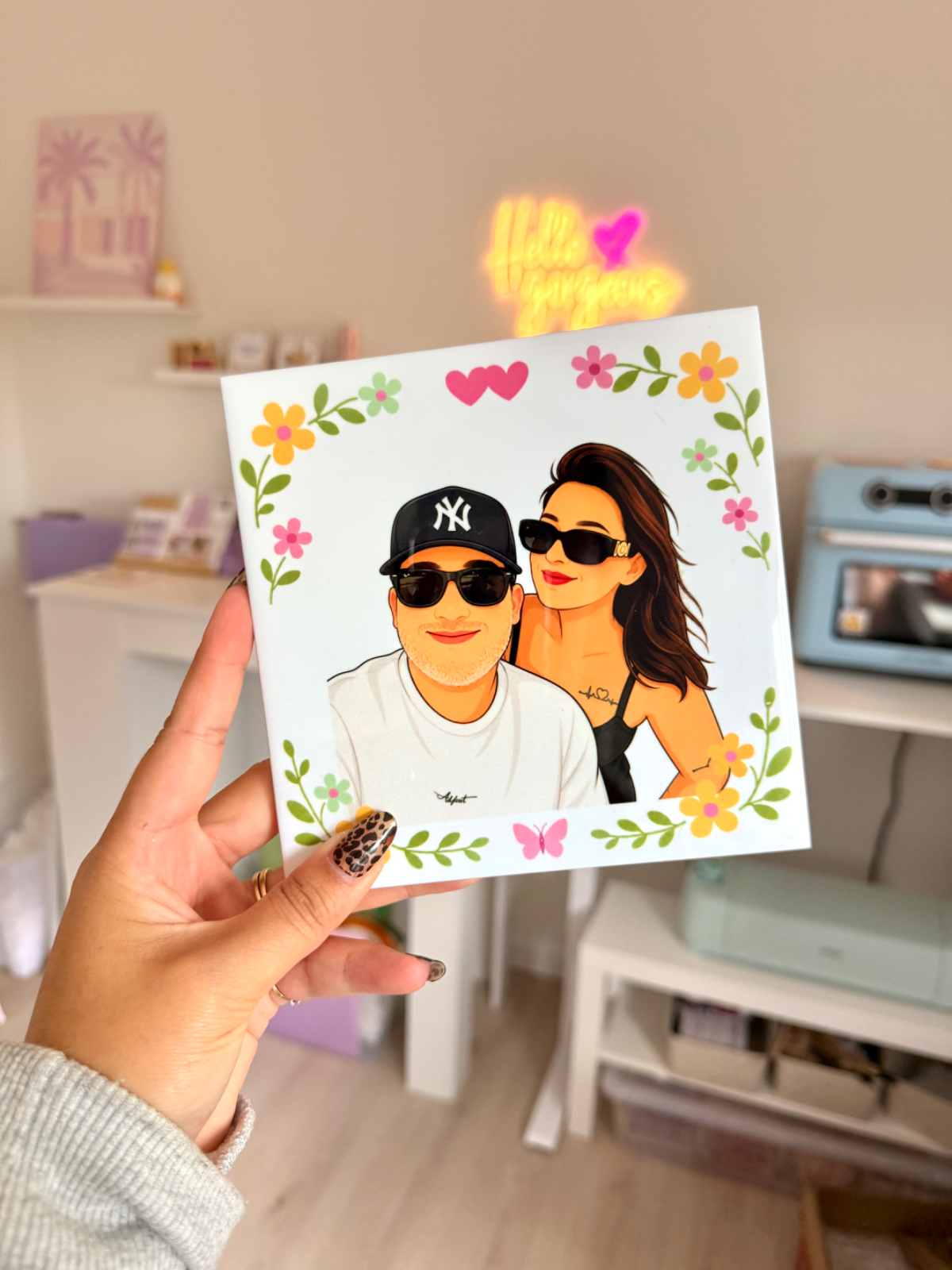 Cartoon tegeltje met eigen foto | Persoonlijk cadeau