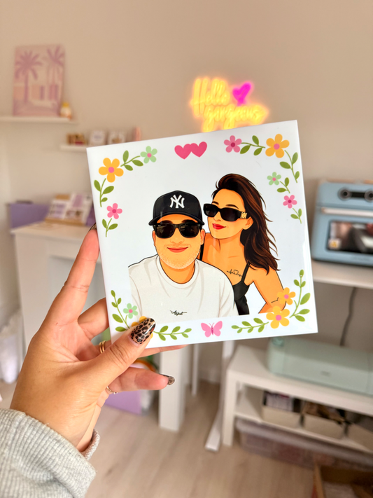 Cartoon tegeltje met eigen foto | Persoonlijk cadeau